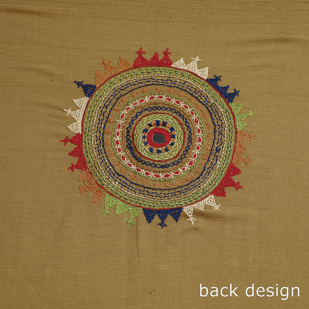 Brown - Lambani Embroidery Handspun Cotton Blouse Piece