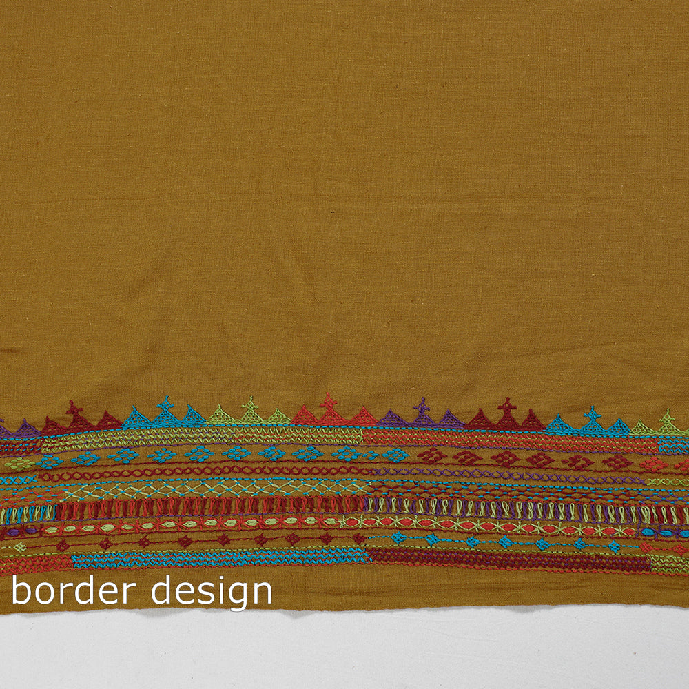 Brown - Lambani Embroidery Handspun Cotton Blouse Piece