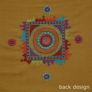 Brown - Lambani Embroidery Handspun Cotton Blouse Piece