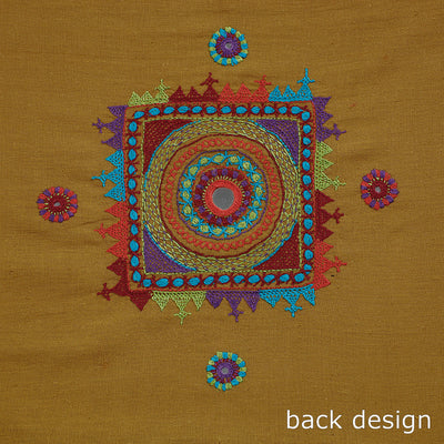 Brown - Lambani Embroidery Handspun Cotton Blouse Piece