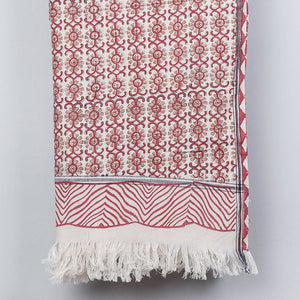 Brown - Sanganeri Block Printed Handloom Cotton Towel