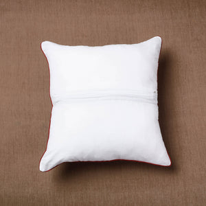 Brown - Block Print Cotton Sanganeri Cushion Cover (16 x 16 in)