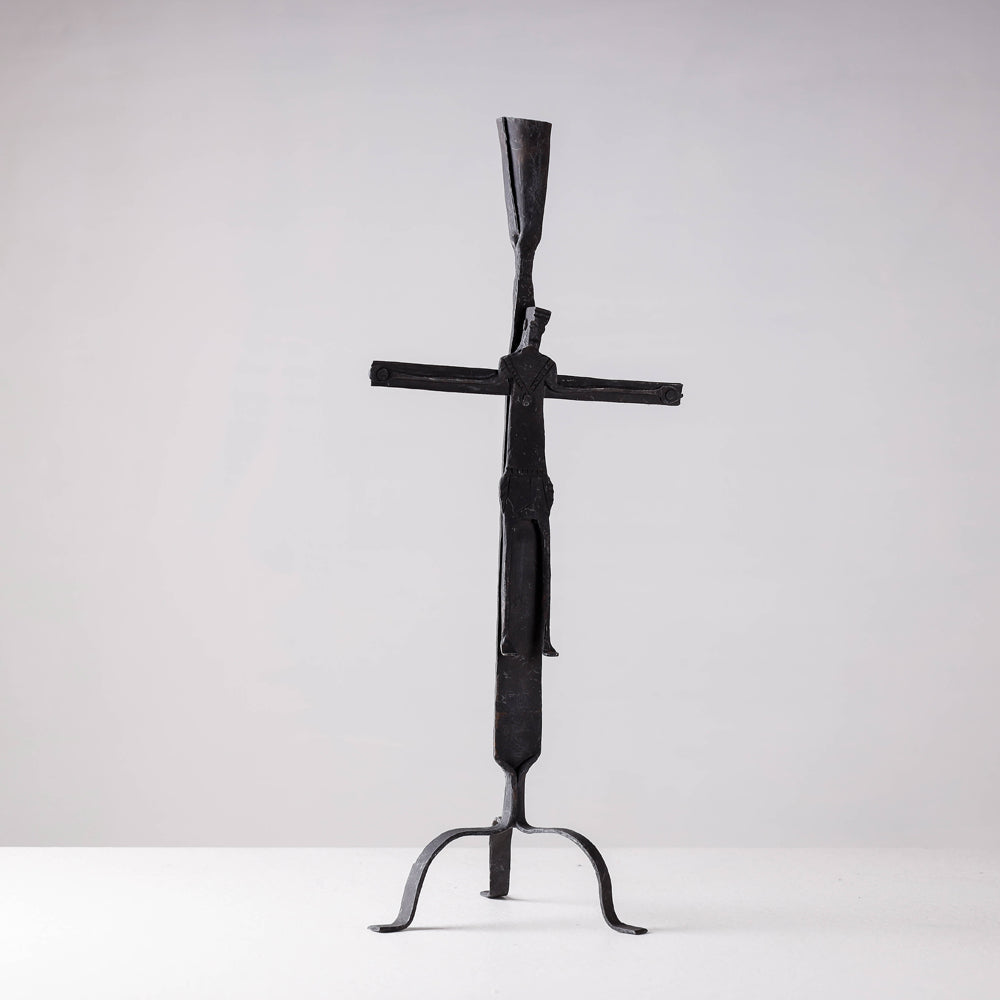 Bastar Tribal Wrought Iron Esu Candle Stand