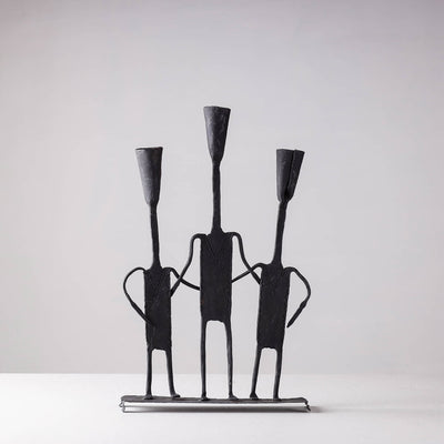 Bastar Tribal Wrought Iron 3 Batti Christmas