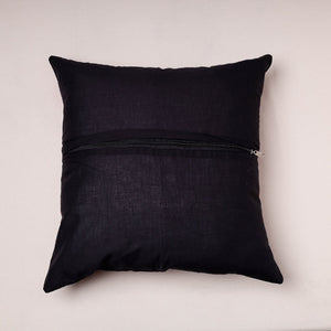 Blue - Bagru Hand Block Printed Pure Cotton Cushion Cover (16 in x 16 in)