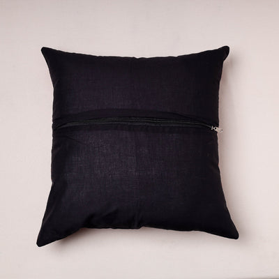 Blue - Bagru Hand Block Printed Pure Cotton Cushion Cover (16 in x 16 in)
