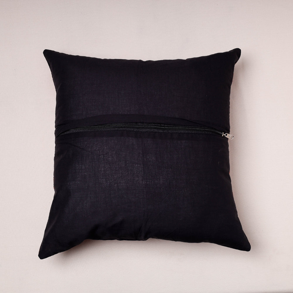 Blue - Bagru Hand Block Printed Pure Cotton Cushion Cover (16 in x 16 in)