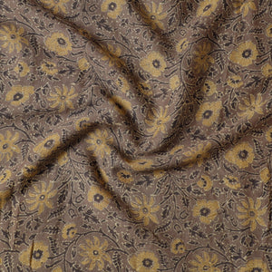 Brown - Ajrakh Block Printing Natural Dyed Pure Wool Precut Fabric