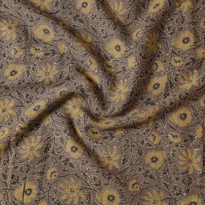 Brown - Ajrakh Block Printing Natural Dyed Pure Wool Precut Fabric