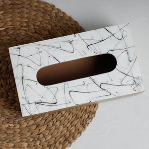 Brown - Handcrafted Mango Wooden Epoxy Resin Tissue Box (9 x 5 in)