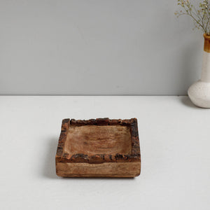 Brown - Handcrafted Mango Wooden Square Bowl (6 x 6 in)