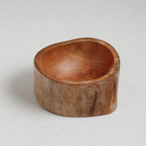 Brown - Hand Carved Natural Mahogany Wooden Bowl (5 x 4 in)