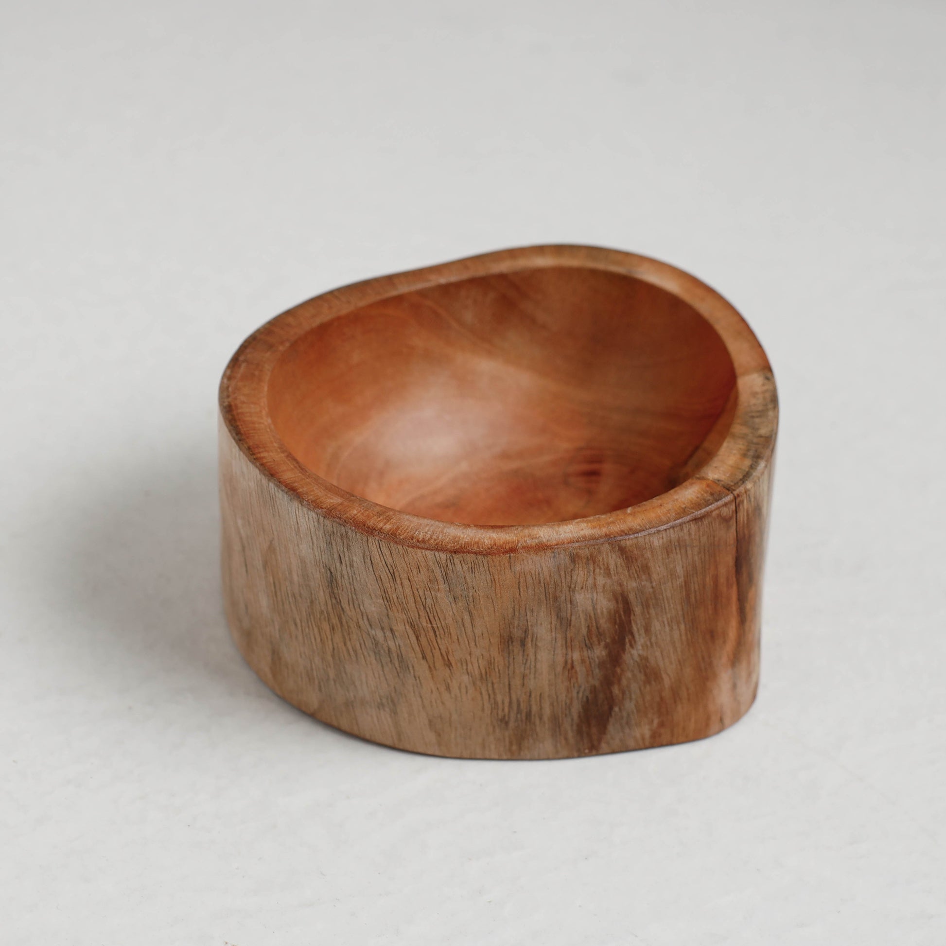 Brown - Hand Carved Natural Mahogany Wooden Bowl (5 x 4 in)