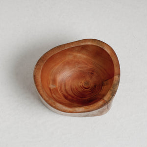 Brown - Hand Carved Natural Mahogany Wooden Bowl (5 x 4 in)