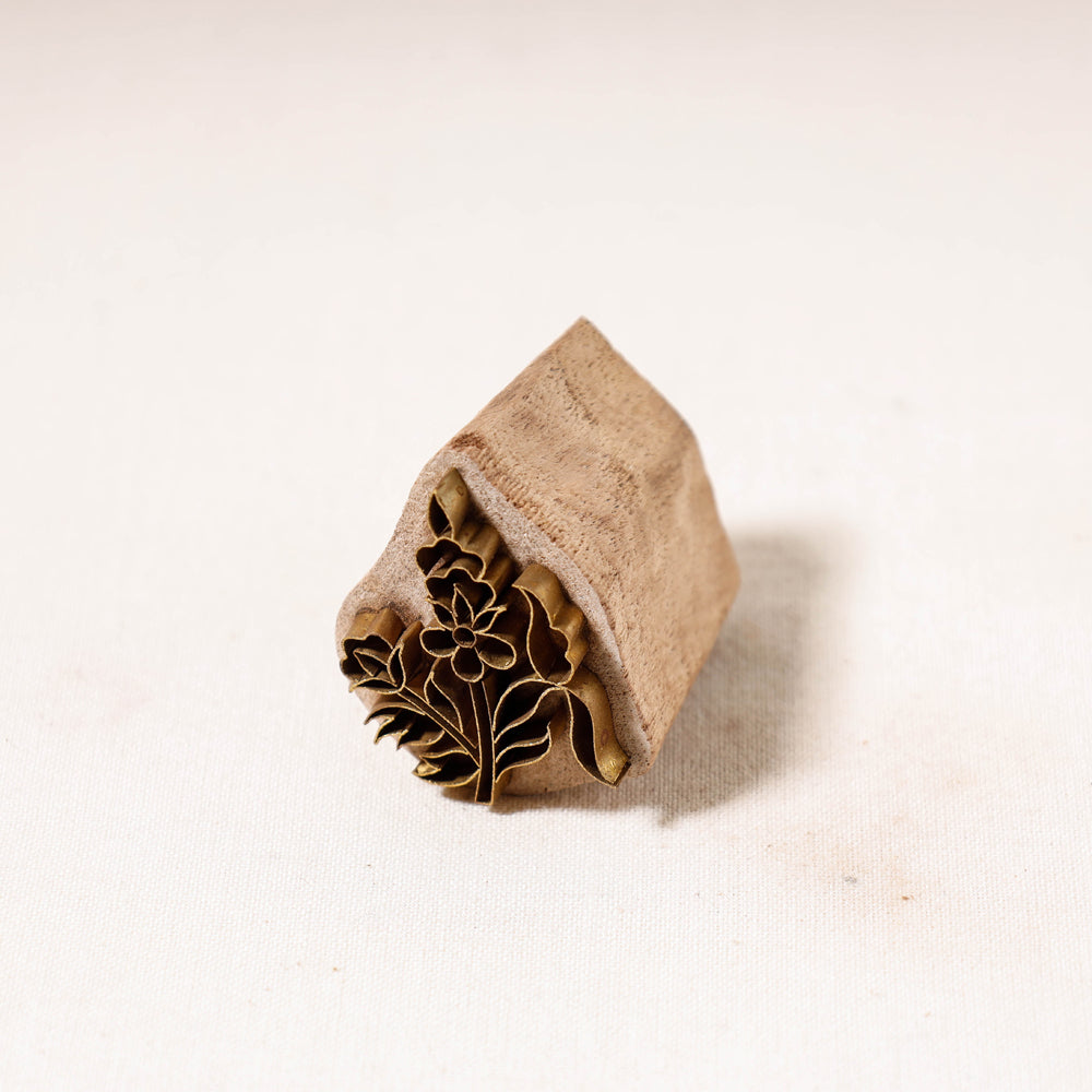 Hand-Carved Rohida Wood Brass Block (1 in)