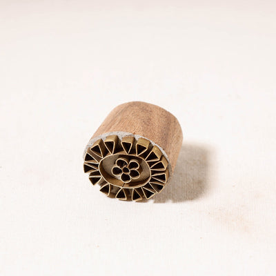 Hand-Carved Rohida Wood Brass Block (1 in)