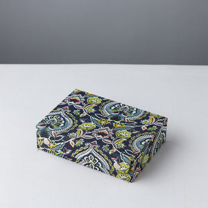 Blue - Floral Printed Handcrafted Jewelry Box (7 x 5 in)