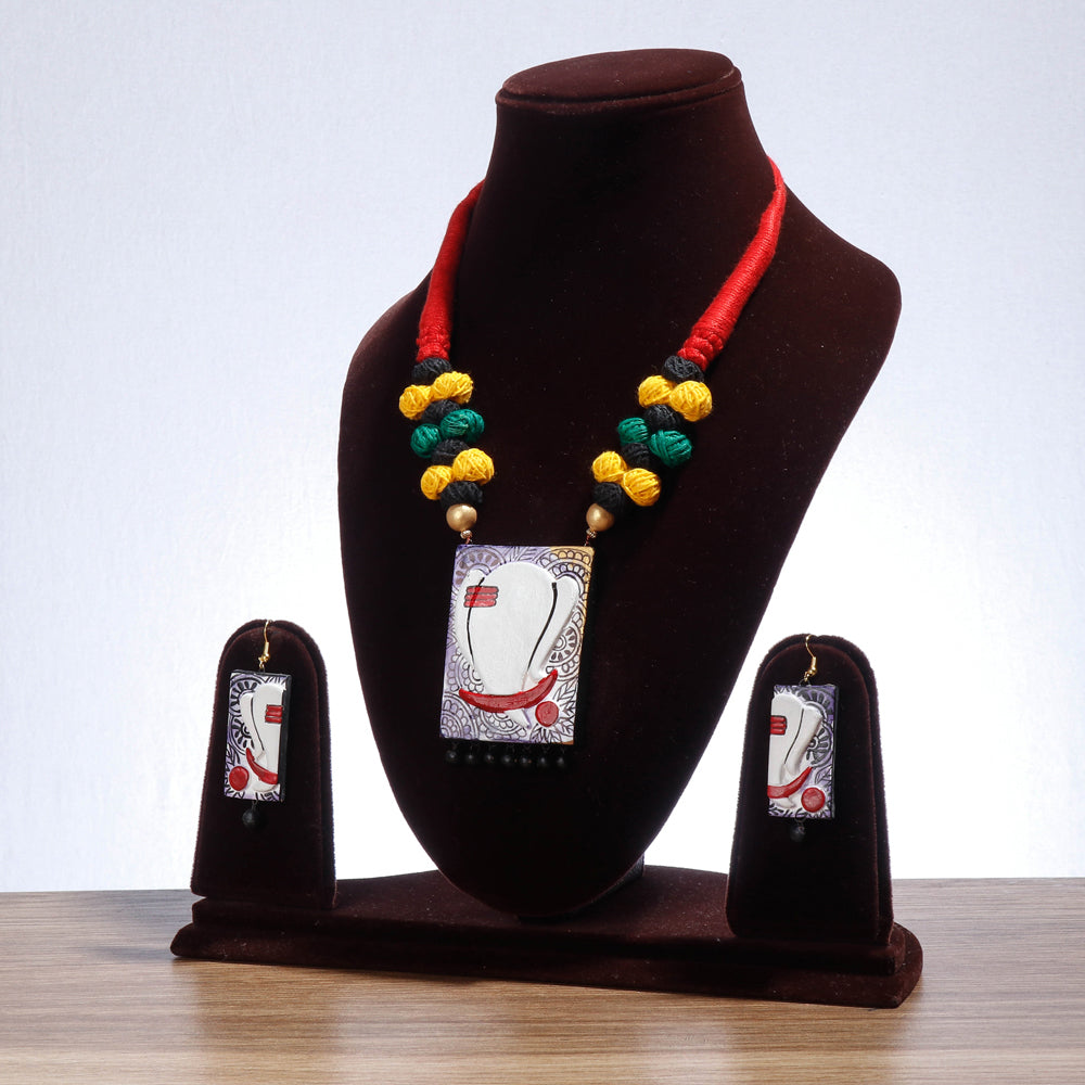 Bishnupur Handpainted Terracotta Necklace Set