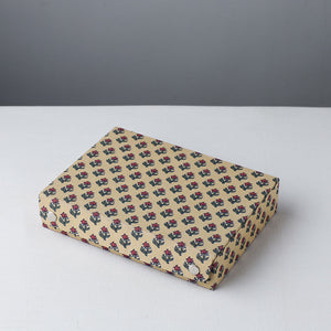 Beige - Floral Printed Handcrafted Jewelry Box (9 x 6 in)