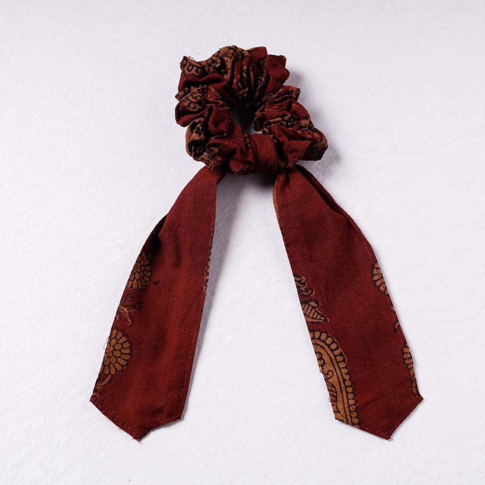 Bagh Print Cotton Elastic Hair Bands/Scarf Ponytail Holder/Scrunchie Ties