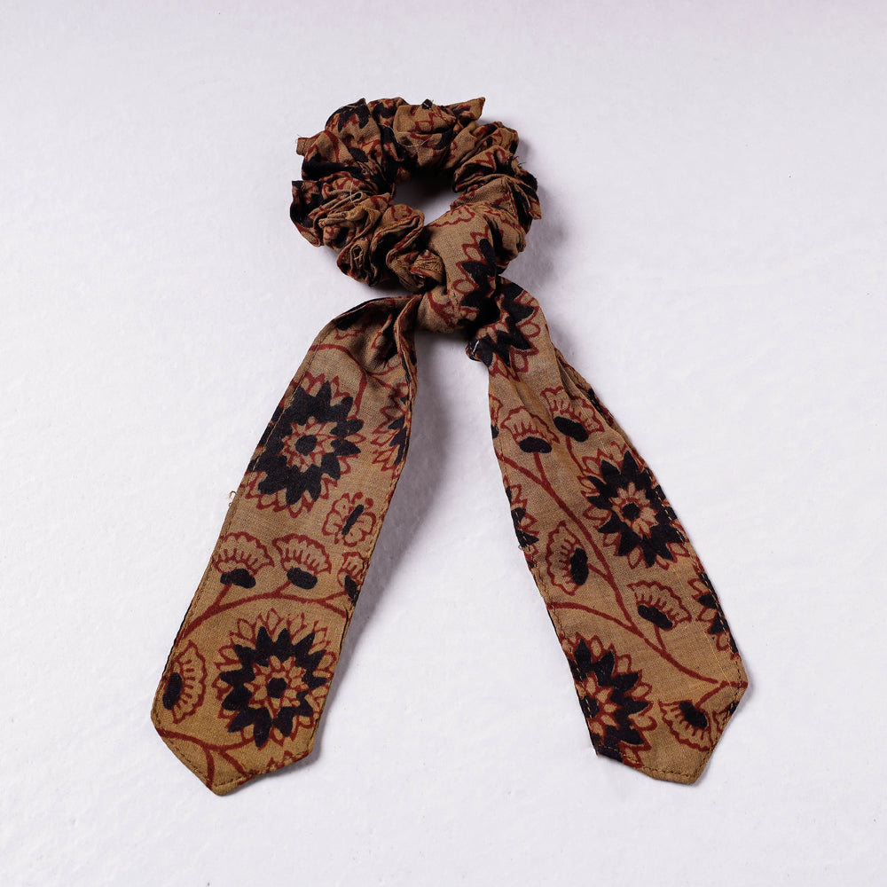 Bagh Print Cotton Elastic Hair Bands/Scarf Ponytail Holder/Scrunchie Ties