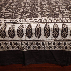 Brown - Pipad Block Printed Cotton Double Bed Cover with Pillow Covers (108 x 90 in)