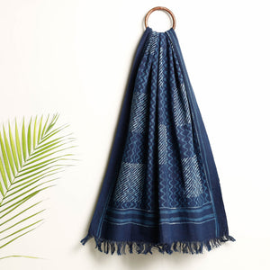 Blue - Akola Block Printed Pure Handloom Cotton Towel