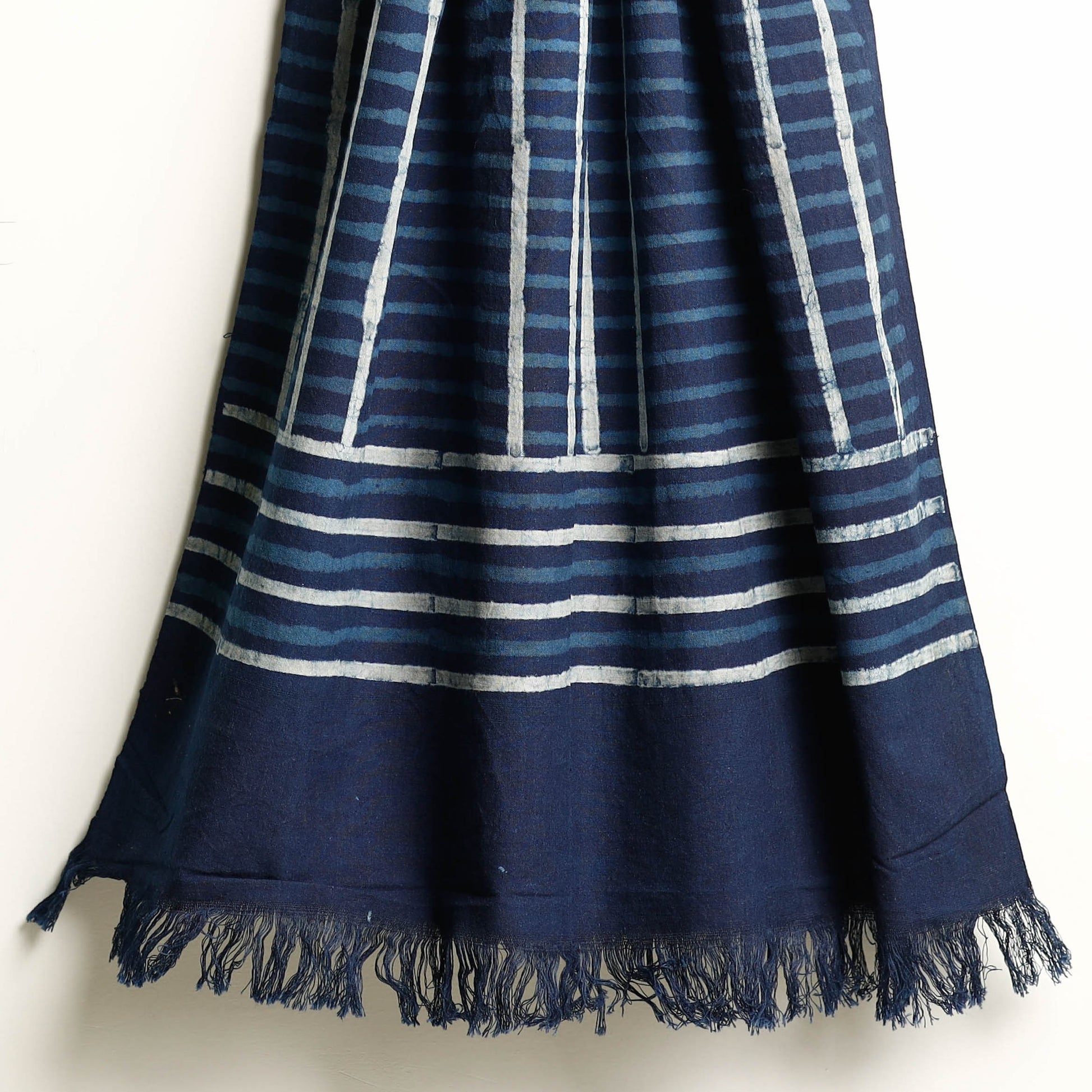 Blue - Akola Block Printed Pure Handloom Cotton Towel