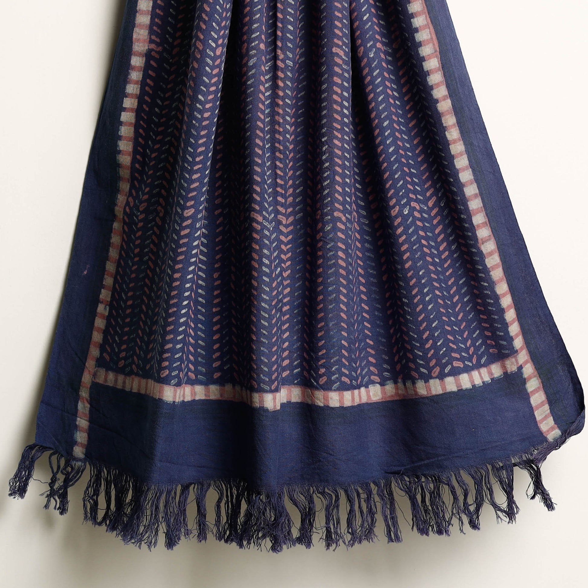 Blue - Akola Block Printed Pure Handloom Cotton Towel
