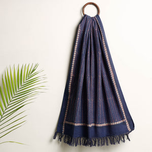 Blue - Akola Block Printed Pure Handloom Cotton Towel