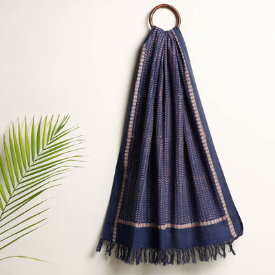 Blue - Akola Block Printed Pure Handloom Cotton Towel