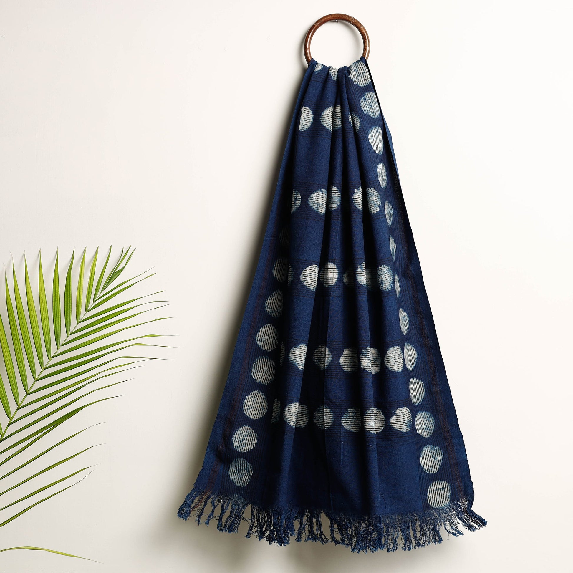 Blue - Akola Block Printed Pure Handloom Cotton Towel