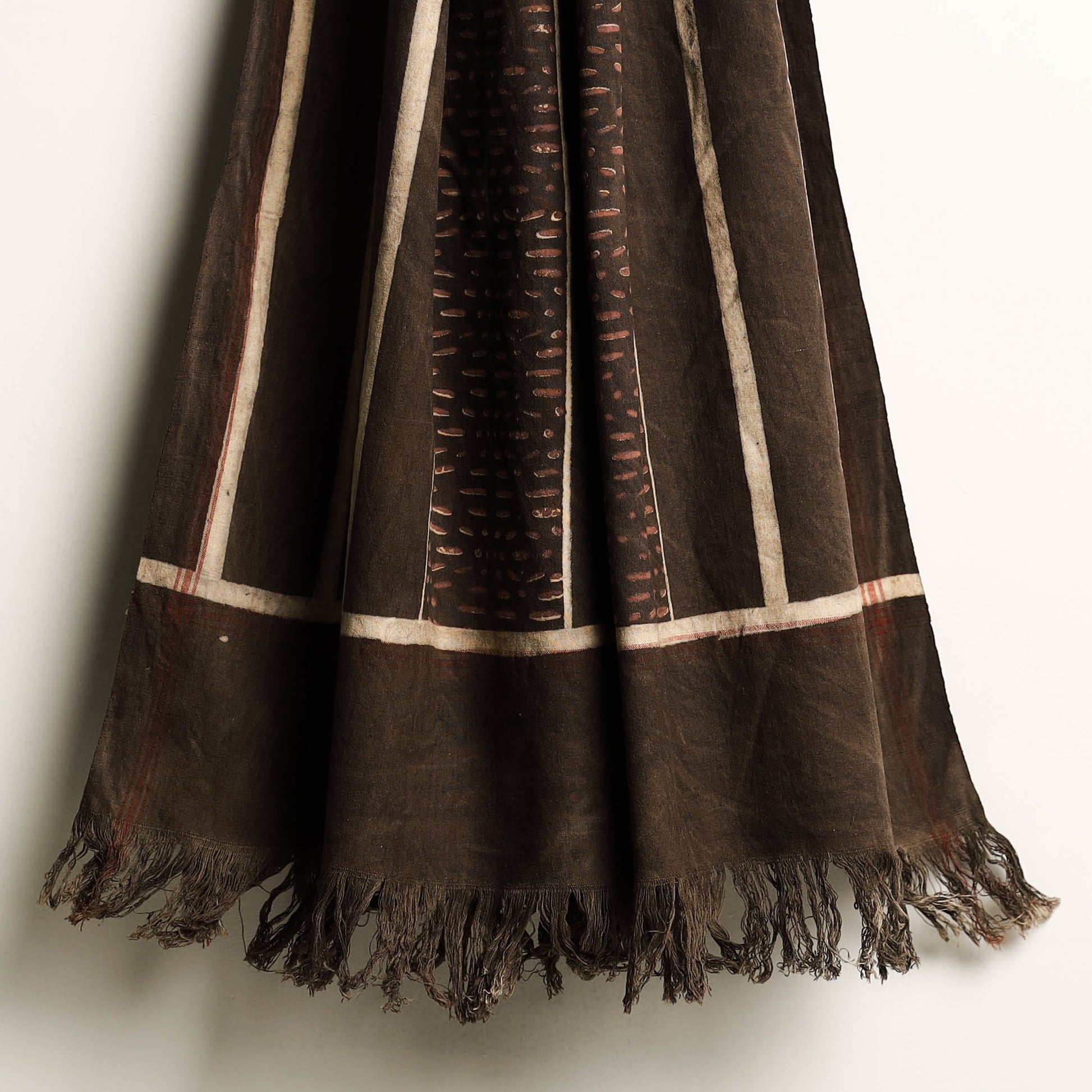 Brown - Akola Block Printed Pure Handloom Cotton Towel