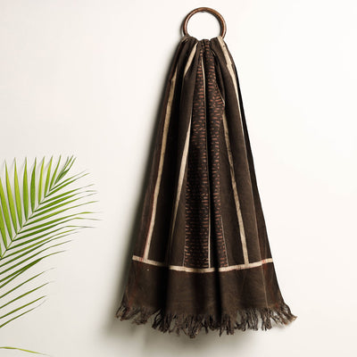 Brown - Akola Block Printed Pure Handloom Cotton Towel