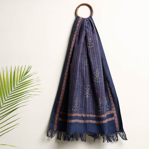 Blue - Akola Block Printed Pure Handloom Cotton Towel