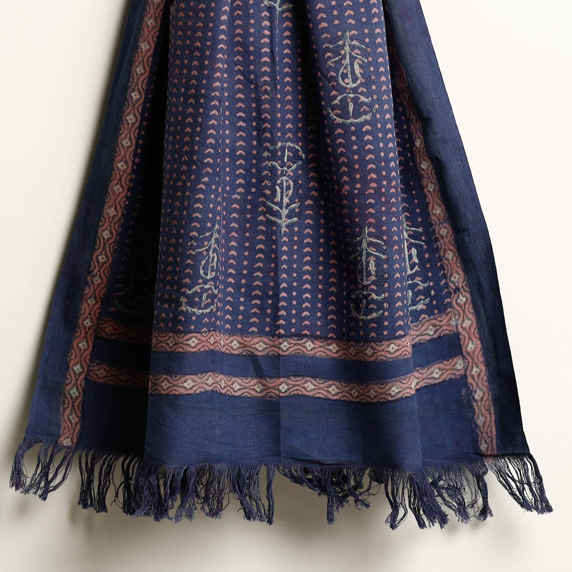 Blue - Akola Block Printed Pure Handloom Cotton Towel