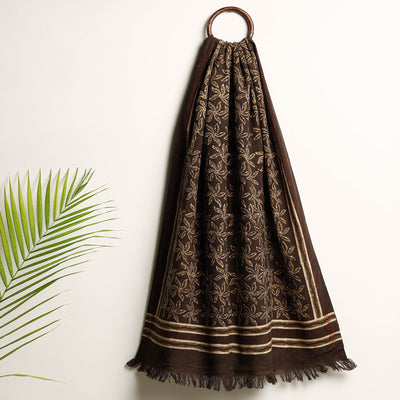 Brown - Akola Block Printed Pure Handloom Cotton Towel