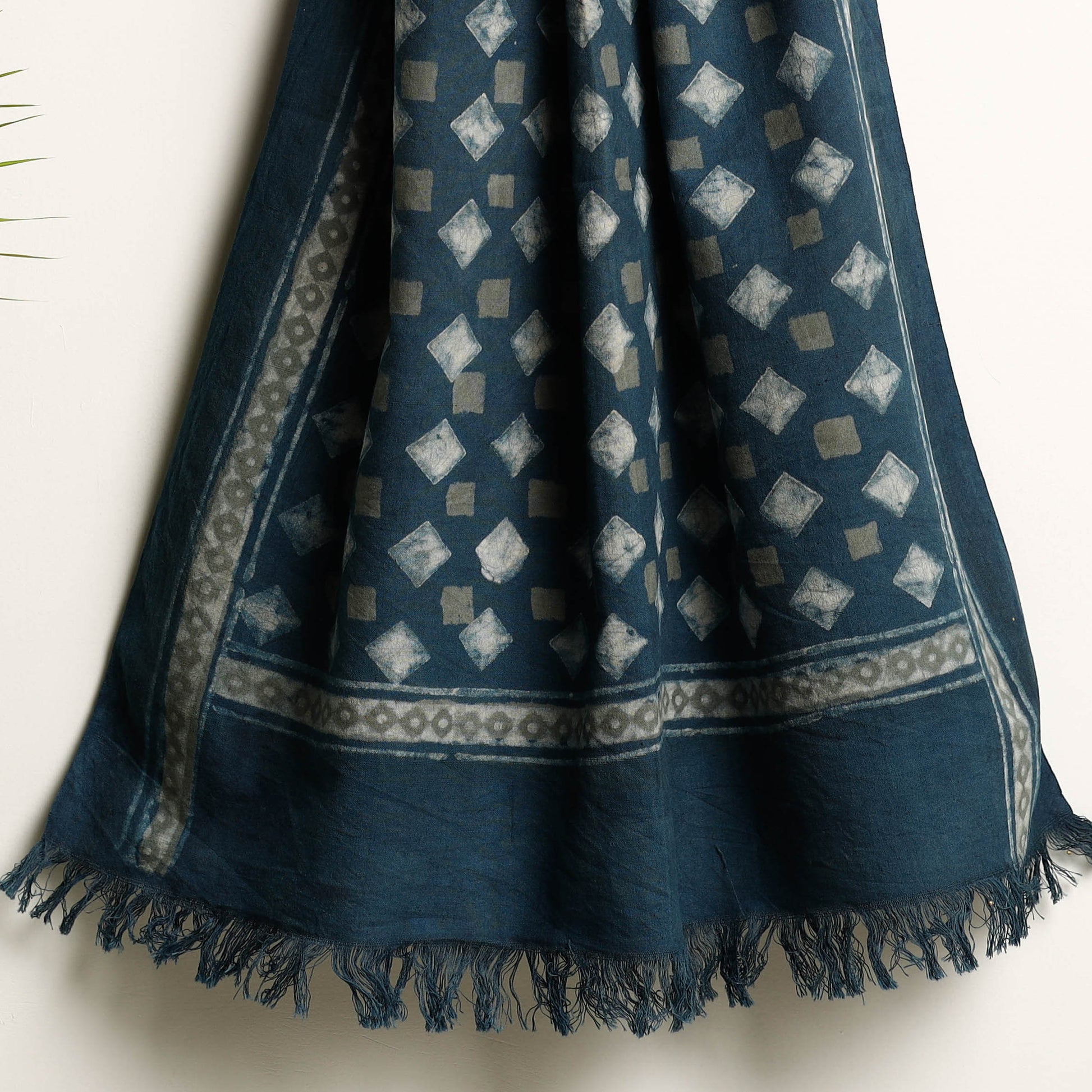 Blue - Akola Block Printed Pure Handloom Cotton Towel