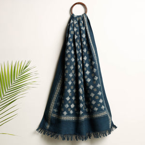 Blue - Akola Block Printed Pure Handloom Cotton Towel