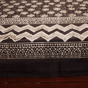 Brown - Pipad Block Printed Cotton Double Bed Cover with Pillow Covers (108 x 90 in)