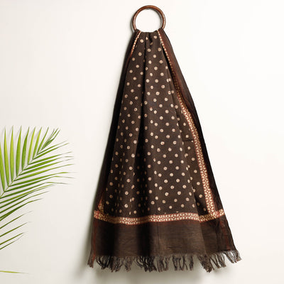 Brown - Akola Block Printed Pure Handloom Cotton Towel