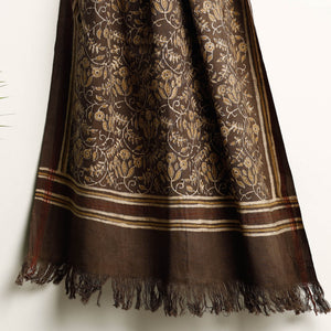 Brown - Akola Block Printed Pure Handloom Cotton Towel