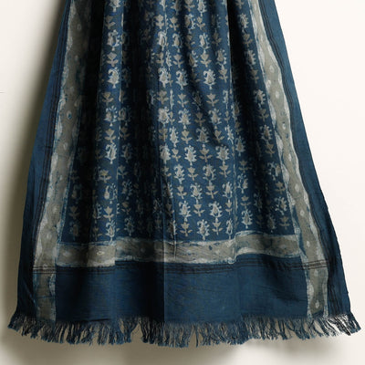 Blue - Akola Block Printed Pure Handloom Cotton Towel