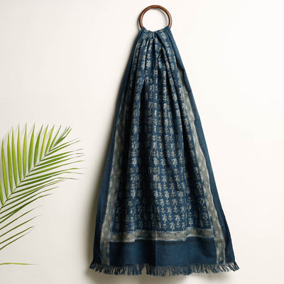 Blue - Akola Block Printed Pure Handloom Cotton Towel