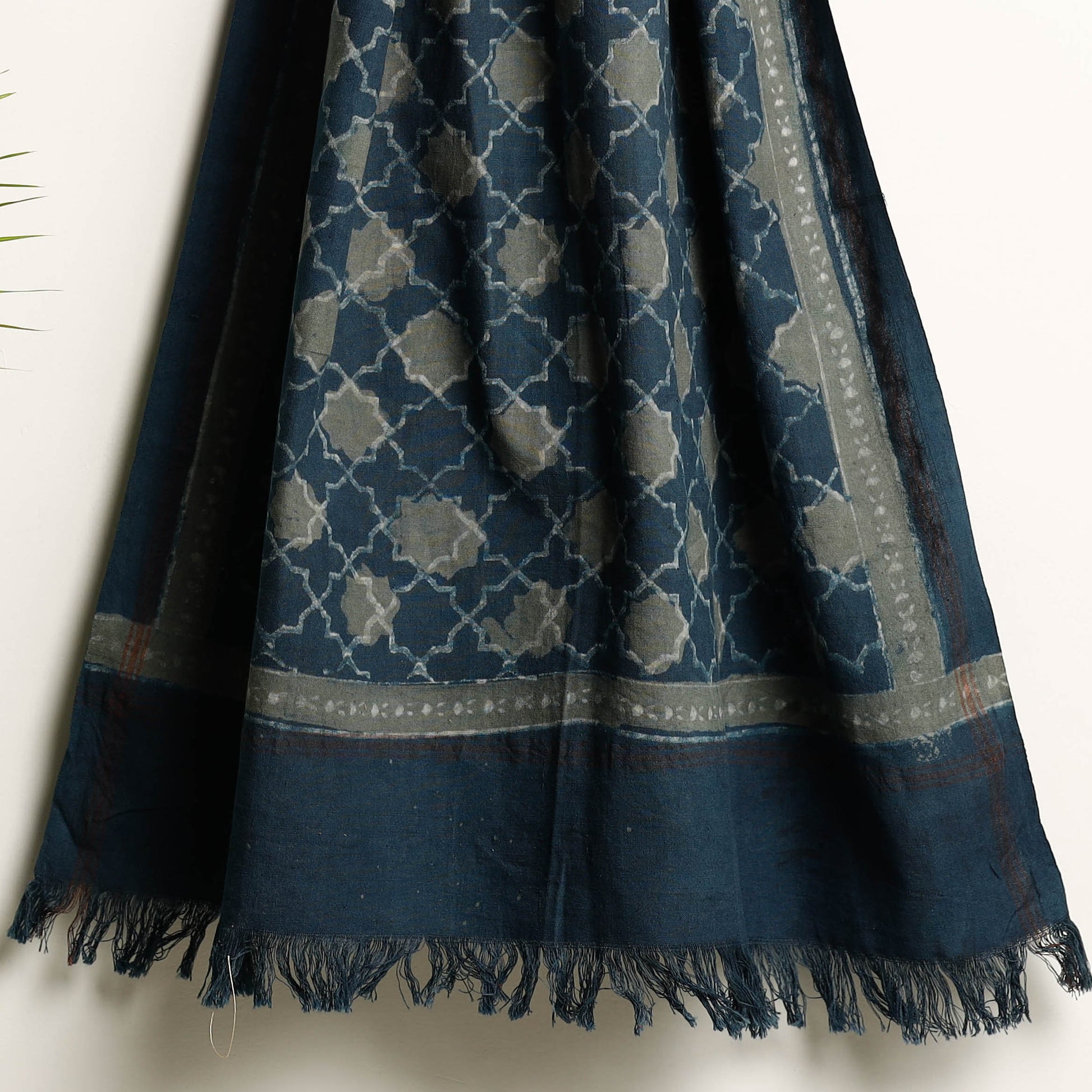 Blue - Akola Block Printed Pure Handloom Cotton Towel