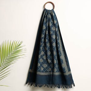 Blue - Akola Block Printed Pure Handloom Cotton Towel