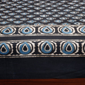 Black - Pipad Block Printed Cotton Single Bed Cover with Pillow Covers (90 x 60 in)