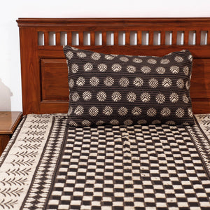 Brown - Pipad Block Printed Cotton Single Bed Cover with Pillow Covers (90 x 60 in)