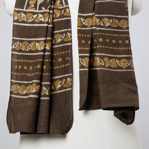 Brown - Akola Block Printed Cotton Stole