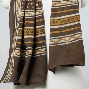 Brown - Akola Block Printed Cotton Stole